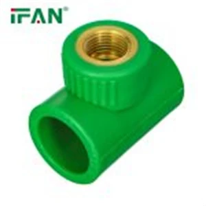 Green PPR Brass Male Tee Fitting 2 Green PPR Brass Male Tee Fitting 2
