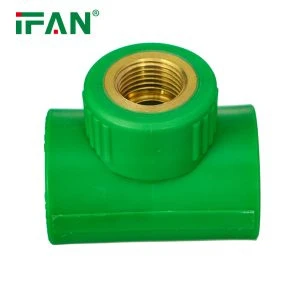 Green PPR an kwiv gason Tee Fitting